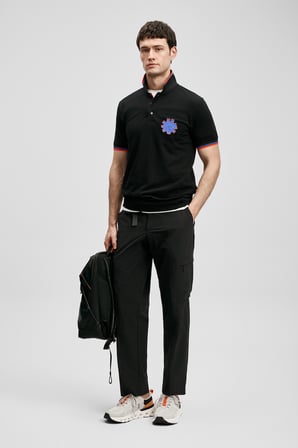 LUFIAN Erkek Gavın Smart Polo T-Shirt 111040244 Siyah