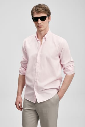 Danıel Erkek Basic Gömlek Regular Fit Pembe
