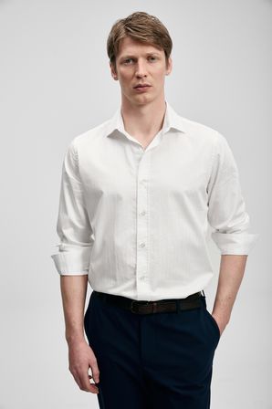 Veler Erkek Basic Gömlek Regular Fit Beyaz