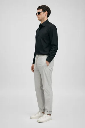 Venedıc Erkek Basic Gömlek Regular Fit Siyah