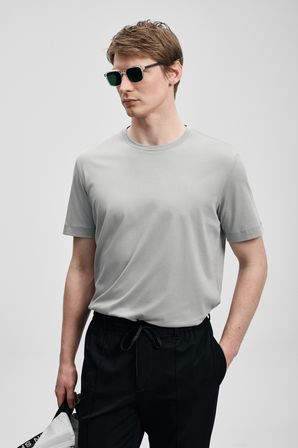 Bran Modern Grafik Tişört Gri