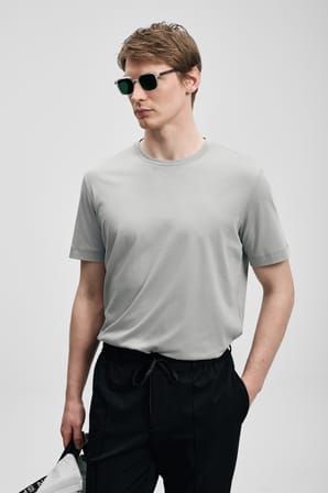 Bran Modern Grafik Tişört Gri