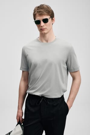 Bran Modern Grafik Tişört Gri