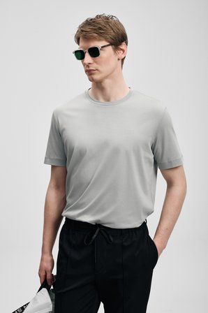 Bran Modern Grafik Tişört Gri