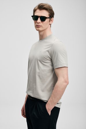 Bran Modern Grafik Tişört Bej