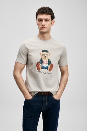 Teddy Modern Grafik Tişört Taş