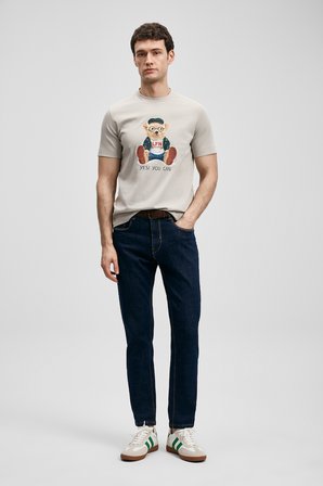 Teddy Modern Grafik Tişört Taş