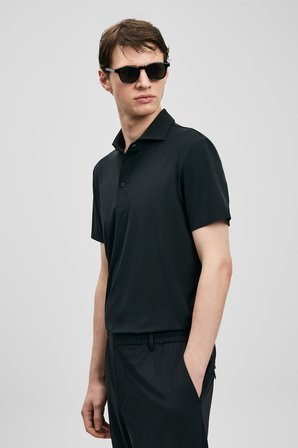 Spencer Hi- Tech Performance Dikişsiz Polo Tişört Siyah