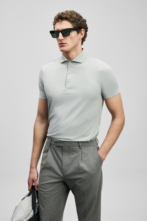 Spencer Hi- Tech Performance Dikişsiz Polo Tişört Açık Gri