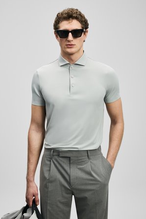 Spencer Hi- Tech Performance Dikişsiz Polo Tişört Açık Gri