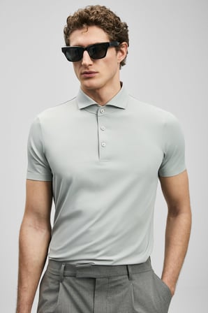 Lufian Erkek Spencer Hi- Tech Performance Dikişsiz Polo T-Shirt 111040240 Açık Gri