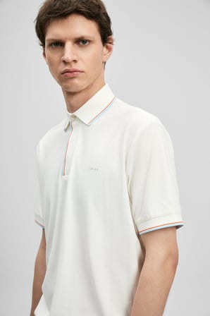 LUFIAN Erkek Levı Smart Polo T-Shirt 111040238 Beyaz