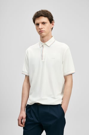 LUFIAN Erkek Levı Smart Polo T-Shirt 111040238 Beyaz