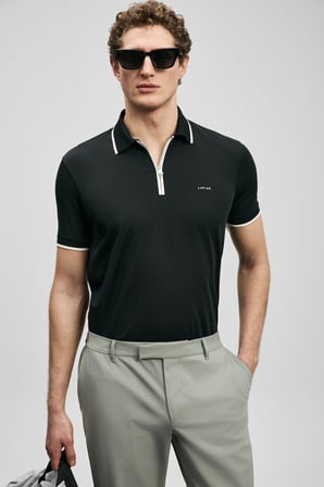 LUFIAN Erkek Chase Smart Polo T-Shirt 111040236 Siyah