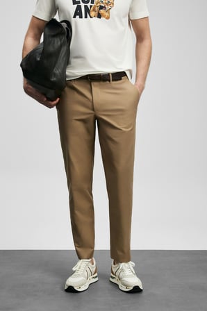 Mathias Smart Erkek Chino Pantolon Slim Fit Deve Tüyü
