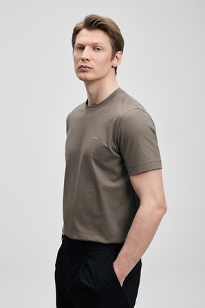 Bran Modern Grafik Tişört Vizon