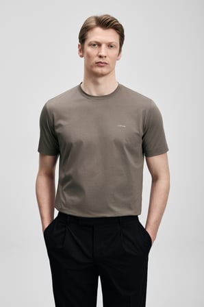 Bran Modern Grafik Tişört Vizon