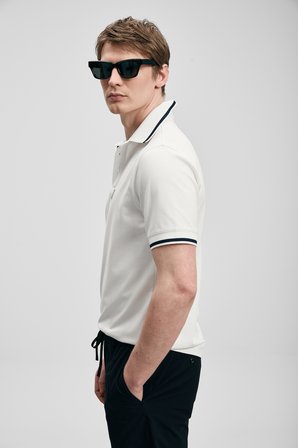 Grom Smart Erkek Polo Tişört Kırık Beyaz