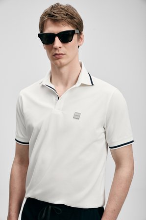 Grom Smart Erkek Polo Tişört Kırık Beyaz