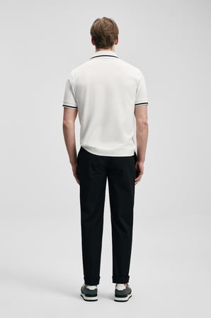 LUFIAN Erkek Grom Smart Polo T-Shirt 111040232 Kırık Beyaz