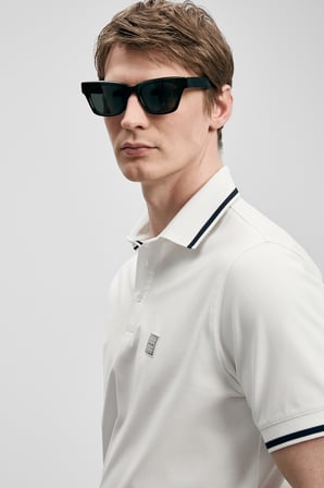 LUFIAN Erkek Grom Smart Polo T-Shirt 111040232 Kırık Beyaz