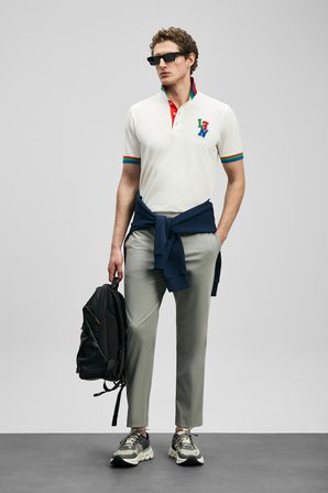 Fun Smart Erkek Polo Tişört Kırık Beyaz