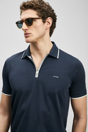 LUFIAN Erkek Chase Smart Polo T-Shirt 111040236 Lacivert