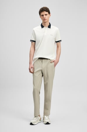 LUFIAN Erkek Hold Smart Polo T-Shirt 111040251 Kırık Beyaz