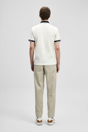 LUFIAN Erkek Hold Smart Polo T-Shirt 111040251 Kırık Beyaz