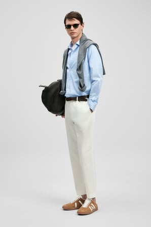 Mathias Smart Erkek Chino Pantolon Slim Fit Beyaz