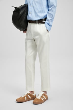 Mathias Smart Erkek Chino Pantolon Slim Fit Beyaz