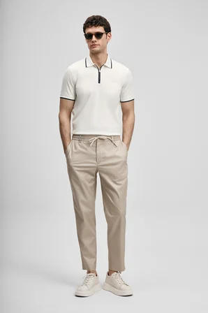 Chase Smart Erkek Polo Tişört Kırık Beyaz