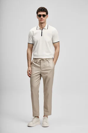Chase Smart Erkek Polo Tişört Kırık Beyaz
