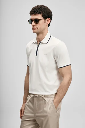 Chase Smart Erkek Polo Tişört Kırık Beyaz