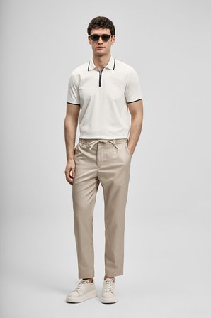 LUFIAN Erkek Chase Smart Polo T-Shirt 111040236 Kırık Beyaz