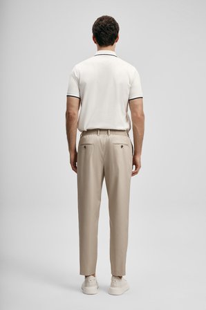 LUFIAN Erkek Chase Smart Polo T-Shirt 111040236 Kırık Beyaz