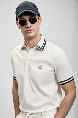 Cole Smart Erkek Polo Tişört Kırık Beyaz