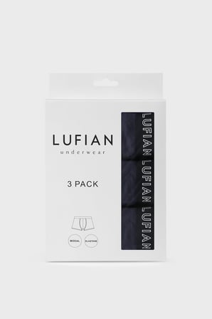 LUFIAN Erkek Mark 3 Adet Modal Dikişsiz Boxer 111080035 Lacivert