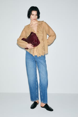 Lotus Kadın Denim Mom Fıt- Yüksek Bel Mavi