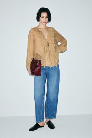 Lotus Kadın Denim Mom Fıt- Yüksek Bel Mavi
