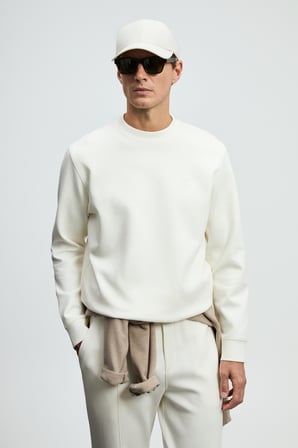 Grand Erkek Sweatshirt Kırık Beyaz