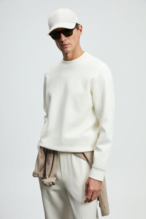 Grand Erkek Sweatshirt Kırık Beyaz