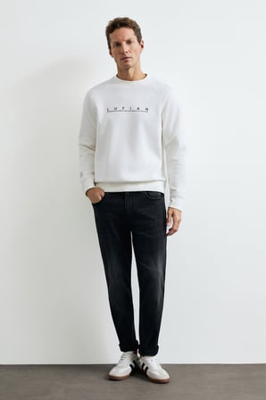 Cooper Erkek Sweatshirt Kırık Beyaz