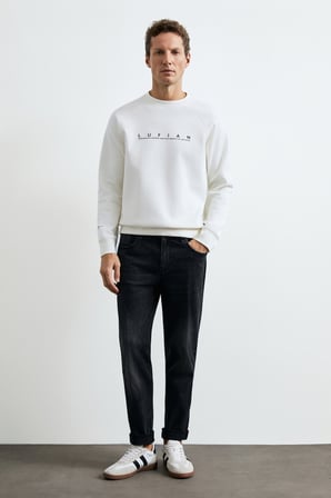 Cooper Erkek Sweatshirt Kırık Beyaz