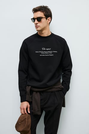 Cole Erkek Sweatshirt Siyah