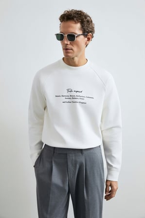Cole Erkek Sweatshirt Kırık Beyaz
