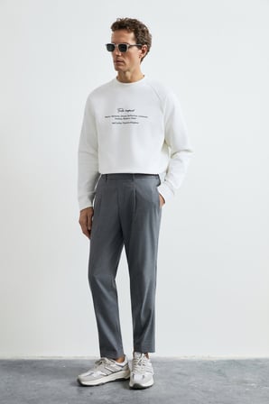 Cole Erkek Sweatshirt Kırık Beyaz