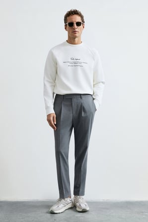 Cole Erkek Sweatshirt Kırık Beyaz