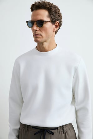 Logan Erkek Sweatshirt Kırık Beyaz