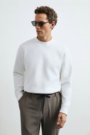 Logan Erkek Sweatshirt Kırık Beyaz